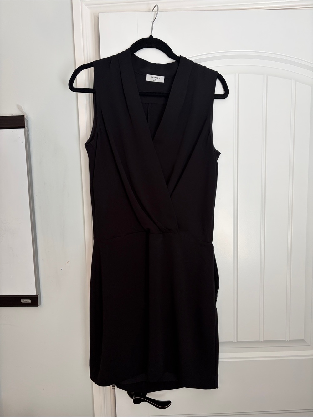 Babaton Black Sleeveless Wrap Dress